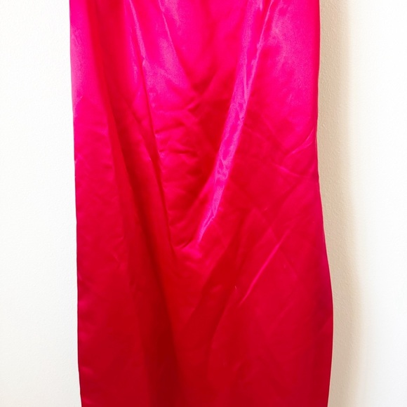 Jessica McClintock Gunne Sax Red Satin Strapless Dress - Picture 3 of 10